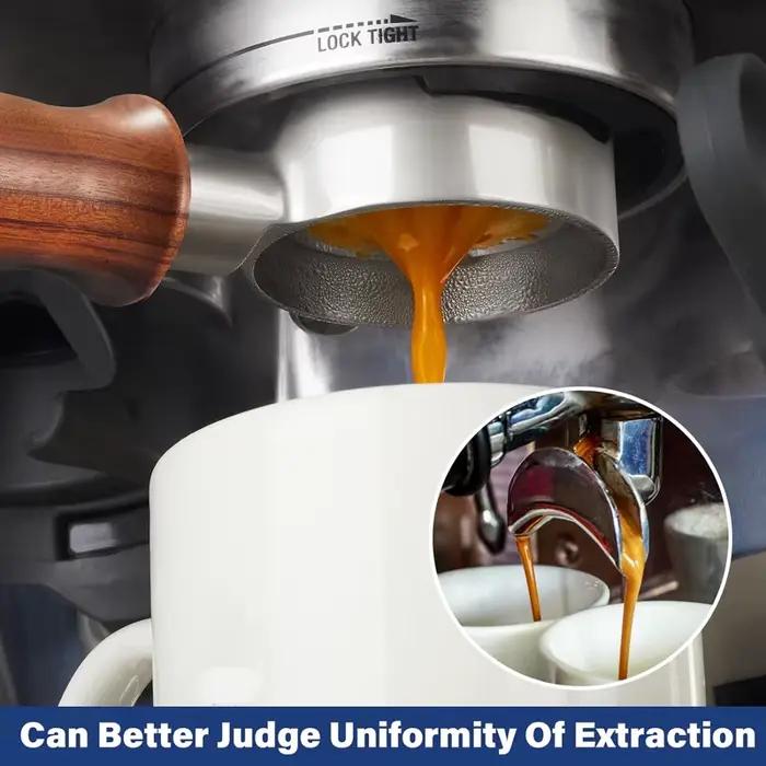 Porte-filtre à café sans fond pour machine à expresso Hiinvasive, acier inoxydable, 51mm, 3 oreilles