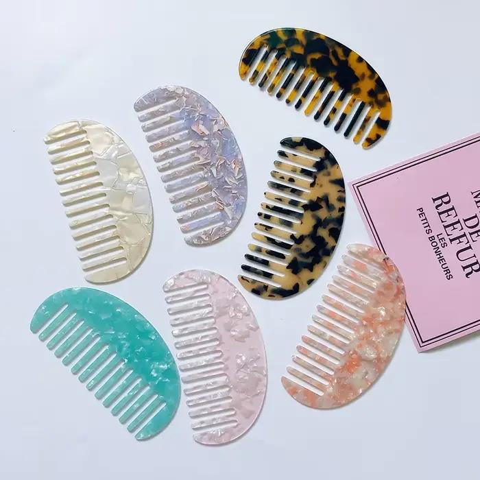 Peignes à cheveux en acétate, brosse de Massage antistatique, outil de coiffure coloré pour Salon de