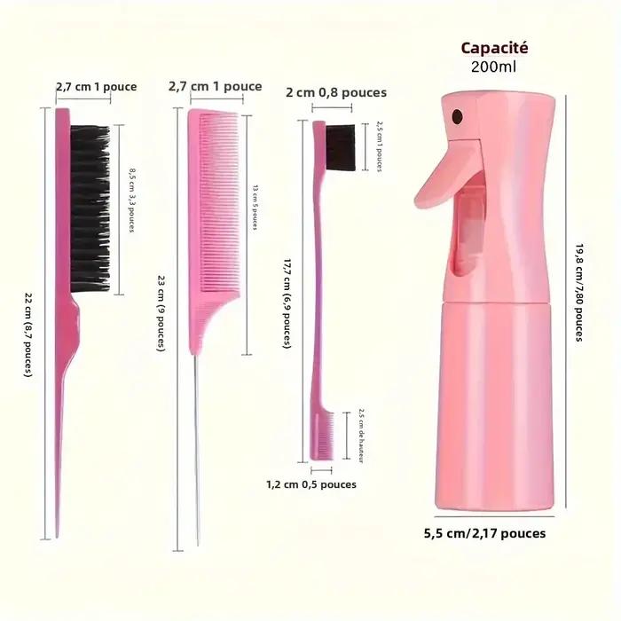 Ensemble de peignes de coiffure 4 pièces