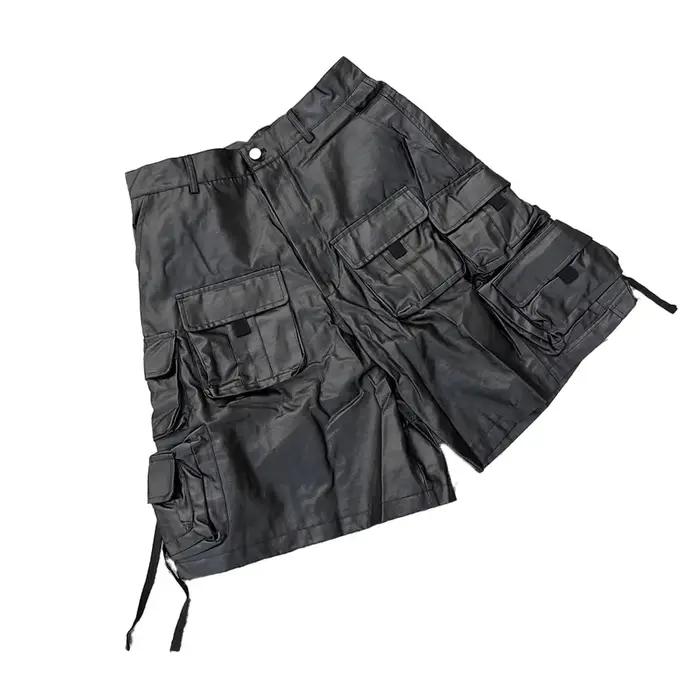 Mauroicardi printemps été Cool dur imperméable noir Shorts pour hommes avec de nombreuses poches amé