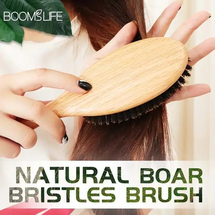 BOOMSLIFE brosse à cheveux en poils de sanglier femmes peignes pour cheveux brosse à cheveux en bois