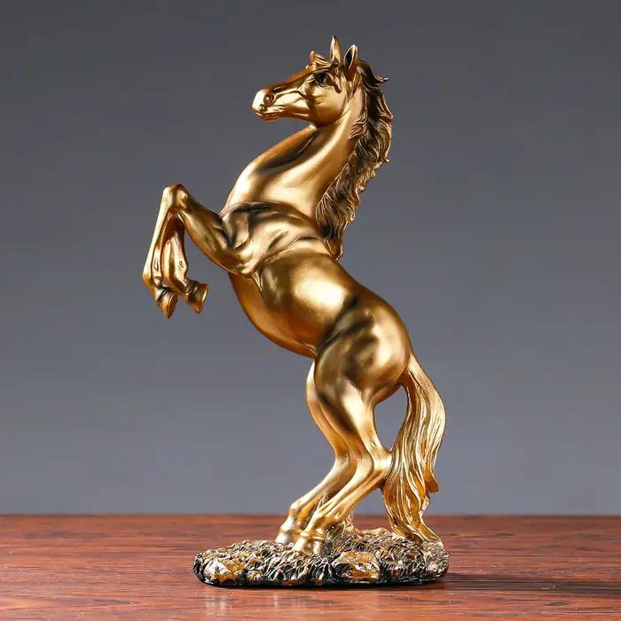Statue de cheval de la victoire en résine, figurine animale décorative pour le salon, l'armoire et l