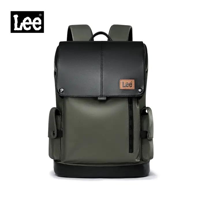 LEE nouveau Style coréen sac à dos en cuir à rabat femmes hommes grande capacité affaires banlieue v