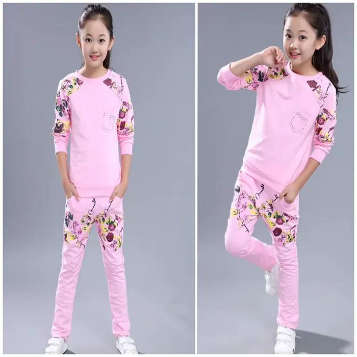 Survêtements pour enfants veste à manches longues pantalon de survêtement ensemble de tenue en coton combinaisons de jogging pour adolescents occasions sportives et quotidiennes