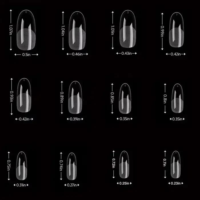 Ensemble de faux ongles ronds longs en forme d'amande de 120 pièces, pointes d'ongles en gel semi-ma