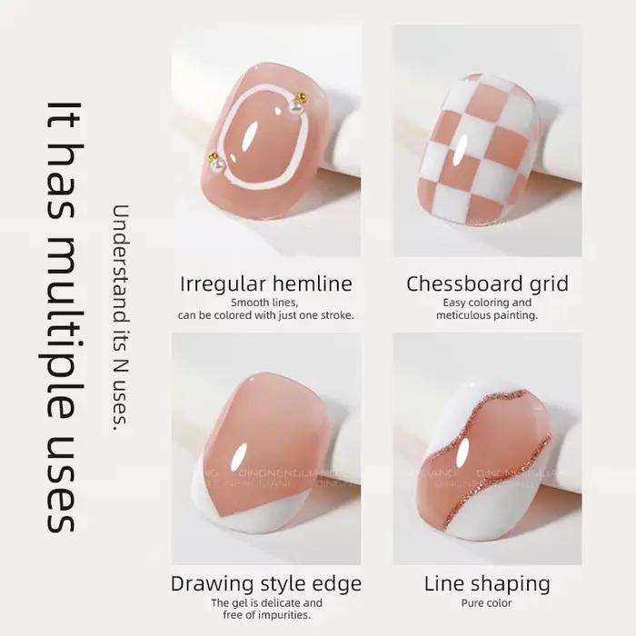 Verhéritage à ongles gel UV/LED, 7ml, blanc, noir, semi-continu