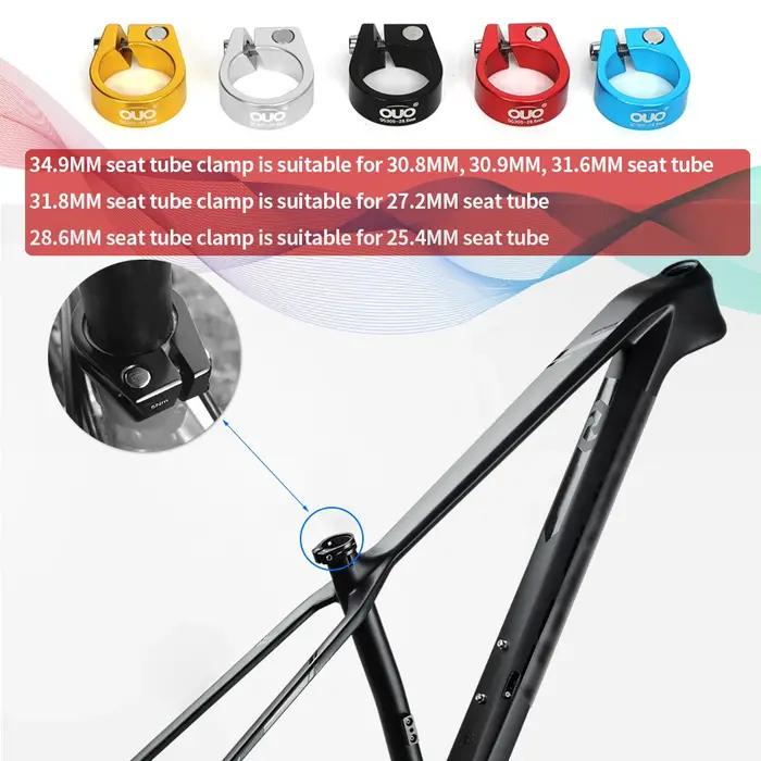 OUO – pince de tige de selle de vélo en aluminium, 28.6/31.8/34.9mm, multicolore, ultralégère, pour