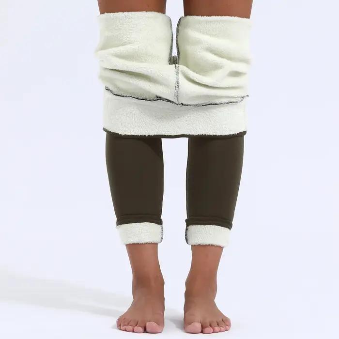 Femmes hiver Plus velours Stretch Leggings taille haute Leggings chauds femmes décontracté épais hiv