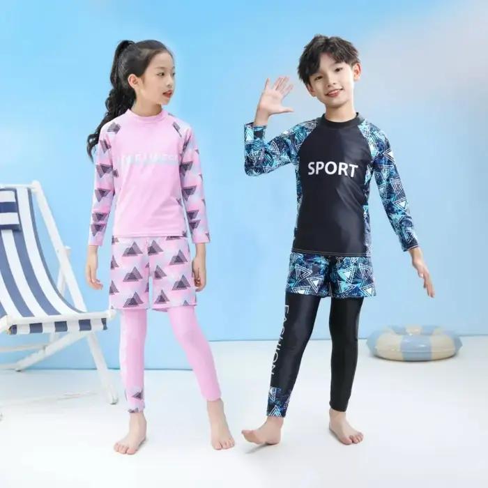 Lot de 3 maillots de bain pour enfants 2026 – Nouveauté coréenne, haute élasticité, séchage rapide,