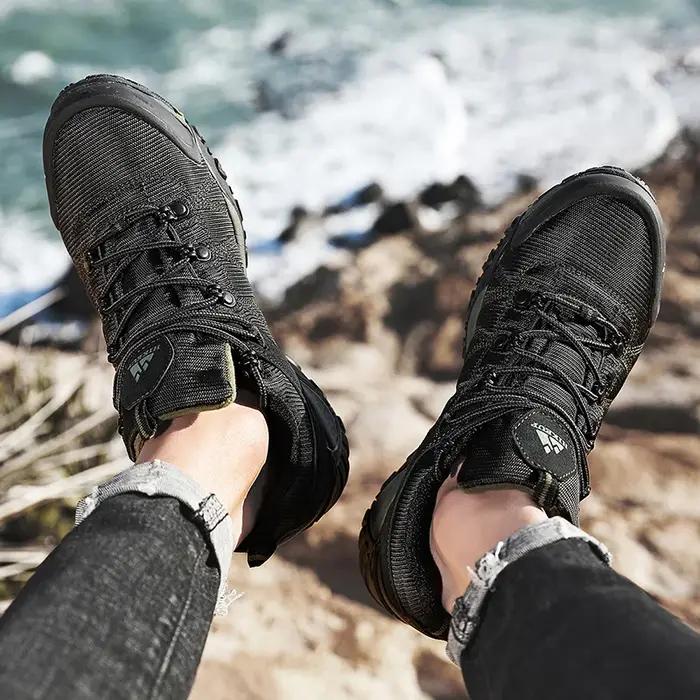 HIKEUP chaussures de randonnée antidérapantes pour hommes vêtements de plein air respirants résistan