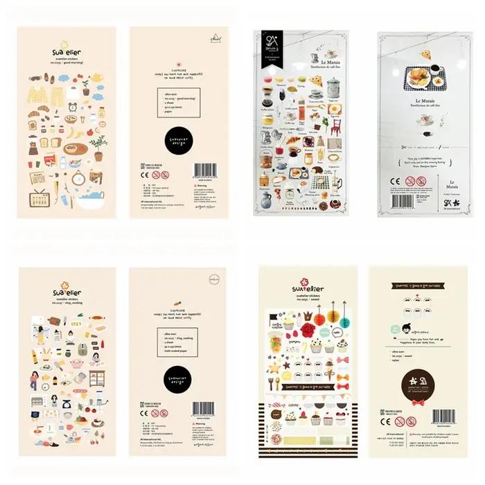 Autocollants esthétiques Suatelier Foods pour scrapbooking, journaux créatifs, décorations coréennes