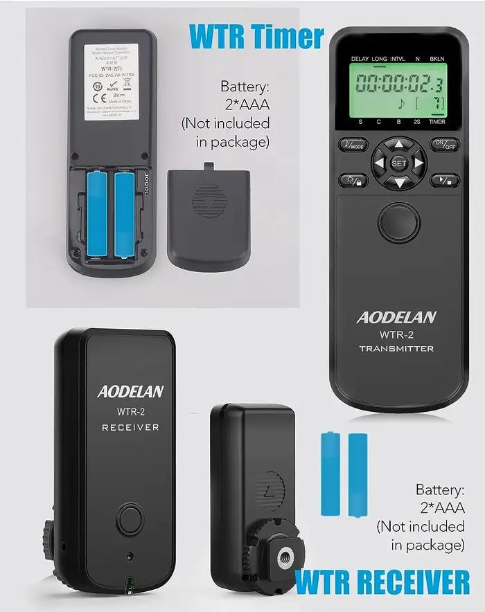 Sans Fil WTR-2 Caméra Minuterie Obturateur étiez ération Timelammar Intervalomètre Télécommande Pour
