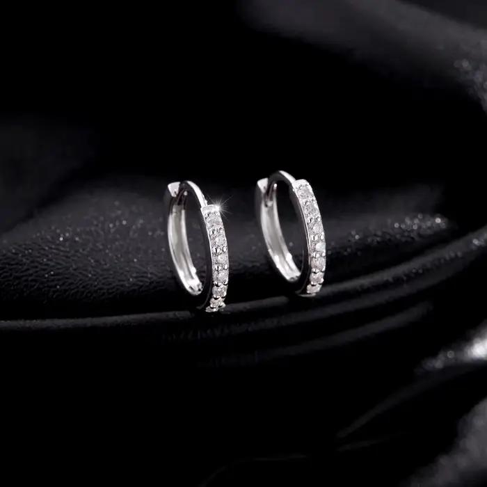 MODIAN D couleur scintillante Moissanite boucles d'oreilles 925 en argent Sterling classique brillan
