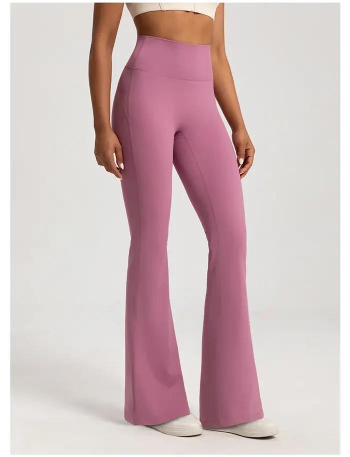Pantalon yoga femme taille haute nu - Fitness levage hanche cloche élastique astronomique