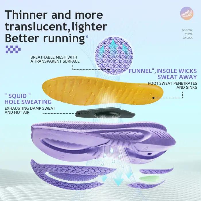 Onemix nouveau Original hommes chaussures de sport de course Absorption des chocs doux léger respira