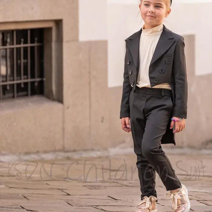 Ensemble de Costume élégant pour filles, couleur unie, décontracté, mode, Slim, ajusté, haute qualit