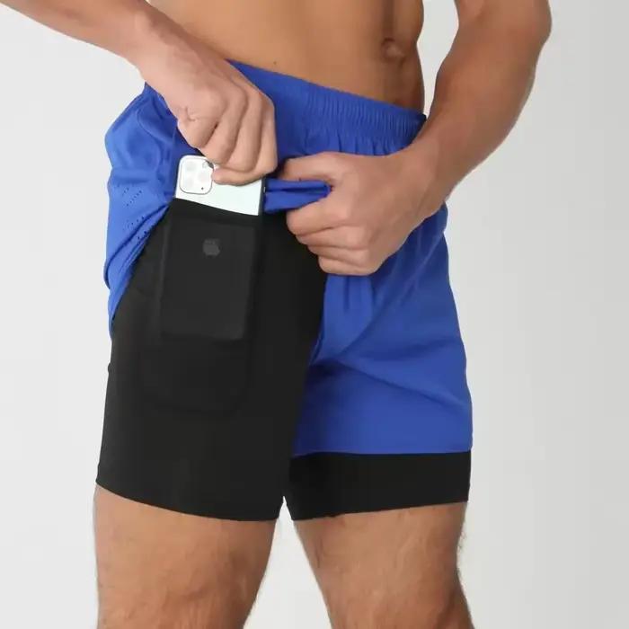 Nouveaux shorts de course double couche pour hommes shorts de fitness 2 en 1 à séchage rapide shorts