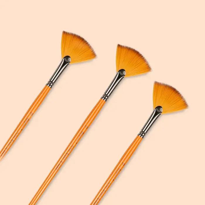 Brosse en forme d'éventail pour poterie, cheveux doux, bonne Absorption d'eau, bricolage, brosse de