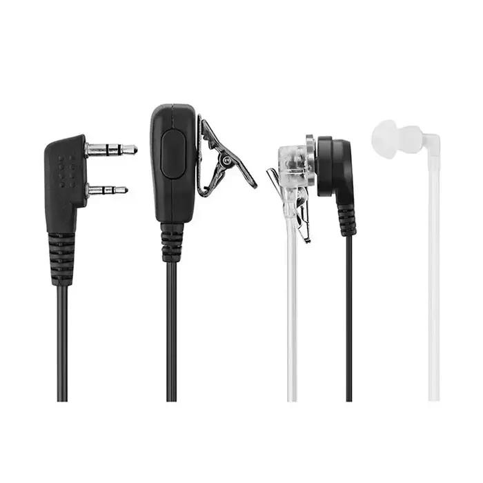 2 Pin PTT MIC Casque Covert Acoustic Tube In-Ear Oreillette Pour MendTYT Baofeng UV-5R BF-888S CB Ra