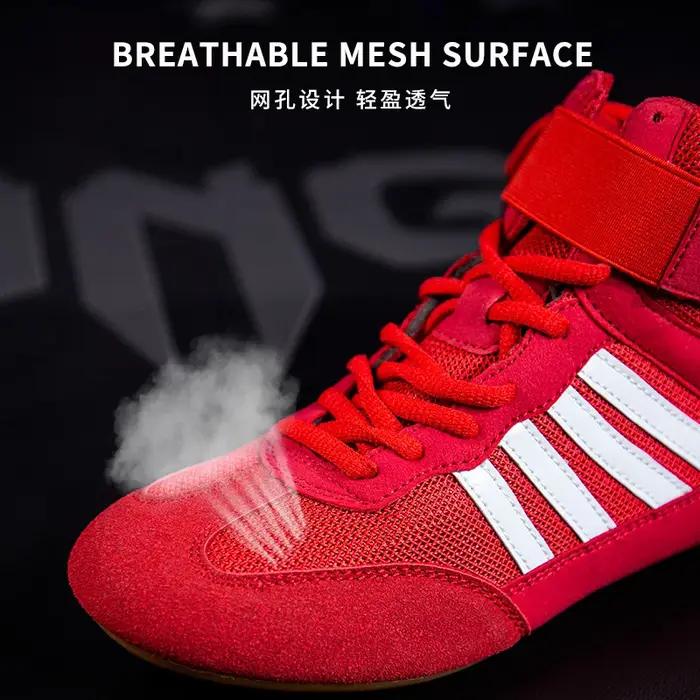 Chaussures de boxe chaussures d'entraînement complètes force haltérophilie boxe combat haute aide ho