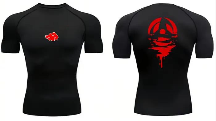 Anime hommes Compression chemise Fitness Sport course serré gymnase t-shirts athlétique entraînement