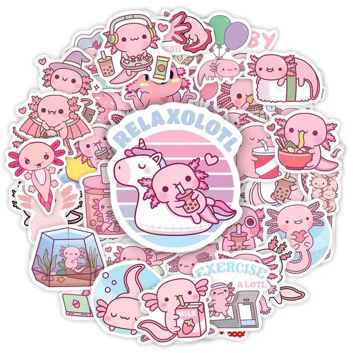 Kawaii dessin animé Axolotl autocollants mignon Animal enfants bricolage jouet cadeau Graffiti décal
