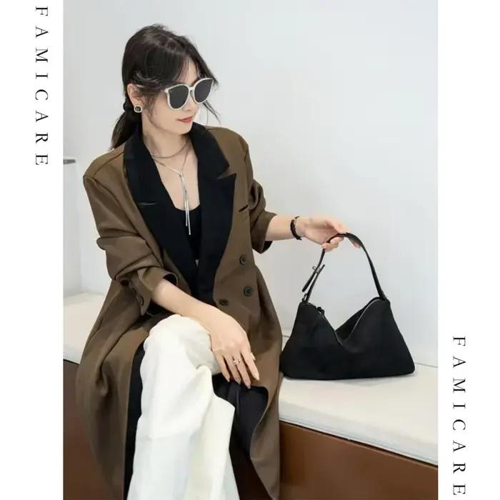 Sac à main en daim pour femmes, sac en cuir de vache souple, sac à bandoulière Unique pour dames, pr