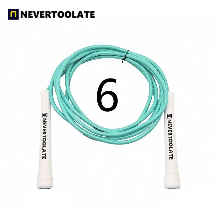 JR100-6 Corde à sauter en PVC de 6 mm de diamètre AVEC NOYAU FILETÉ, 3,2 mètres de long, poignée moy
