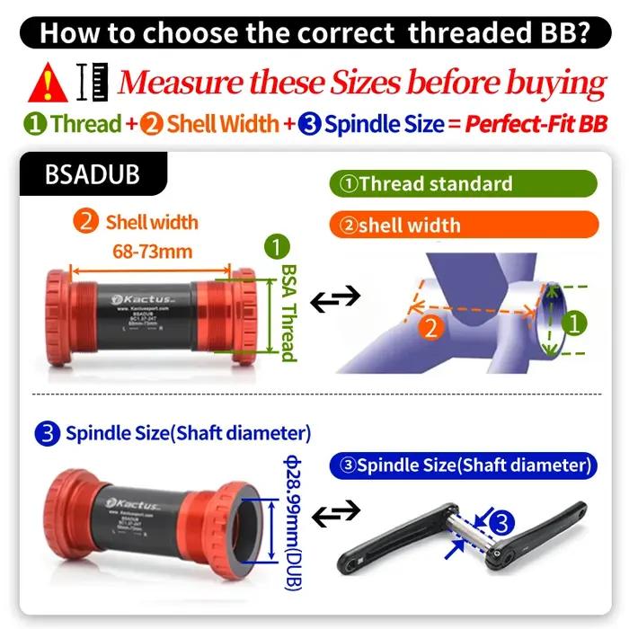 Kantum Module Bicyclette BSA-DUB Svite Astronomique Kets BB Wralike Outil Axe 28.99mm Cadre Largeur 68-73mm Analyste Fil