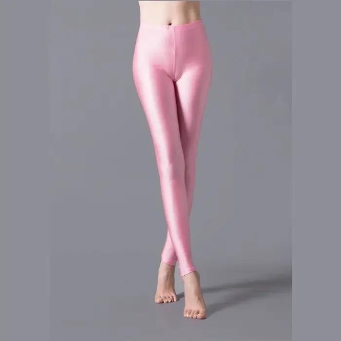 Leggings moulants à haute élasticité, pantalon crayon, grande taille, pantalon de Yoga brillant pour