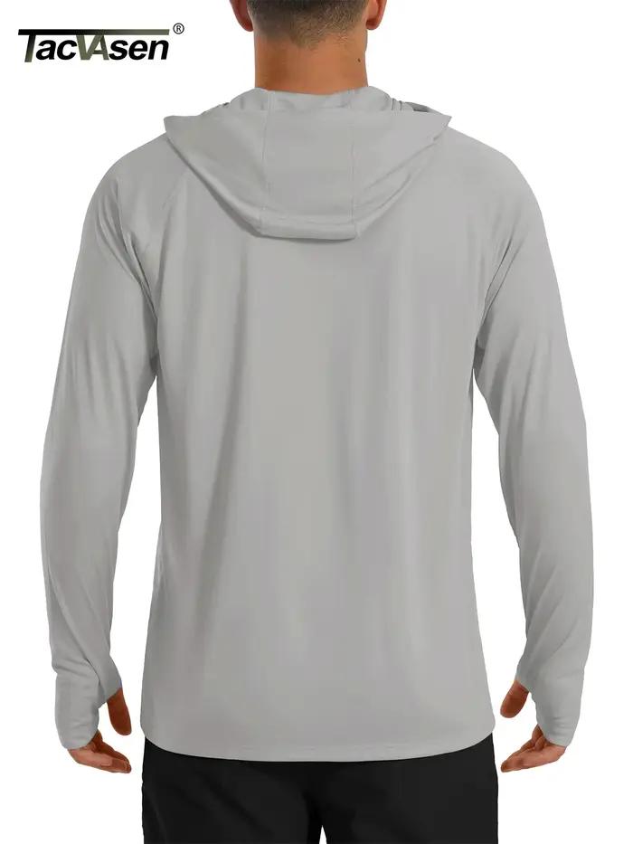 Haut de protection solaire UPF 50+ pour homme à manches longues, séchage rapide, respirant, avec tro