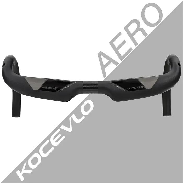 Guidon vélo fibre carbone KOCEVLO - Réduit résistance aérodynamique - Barre pliée renforcée routage intérieur 380-440mm