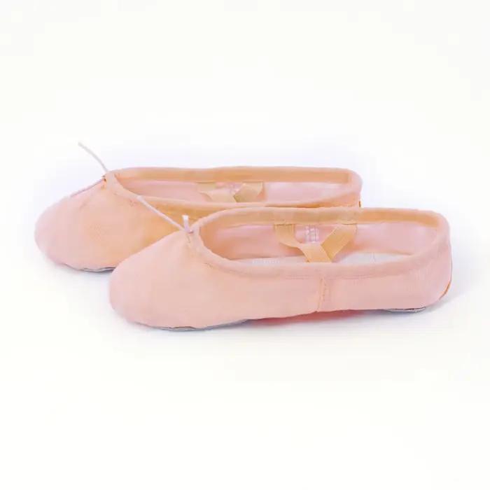 Chaussures de danse classique femmes filles adultes enfants semelle fendue cuir souple toile