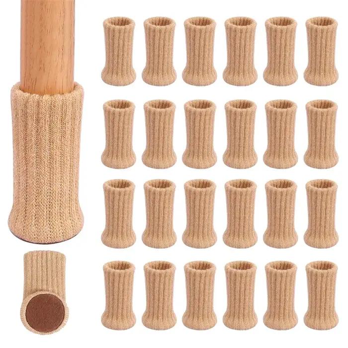 Chaussettes élastiques hautes pour pieds de chaise, protecteurs de sol avec coussinets coordonnants,