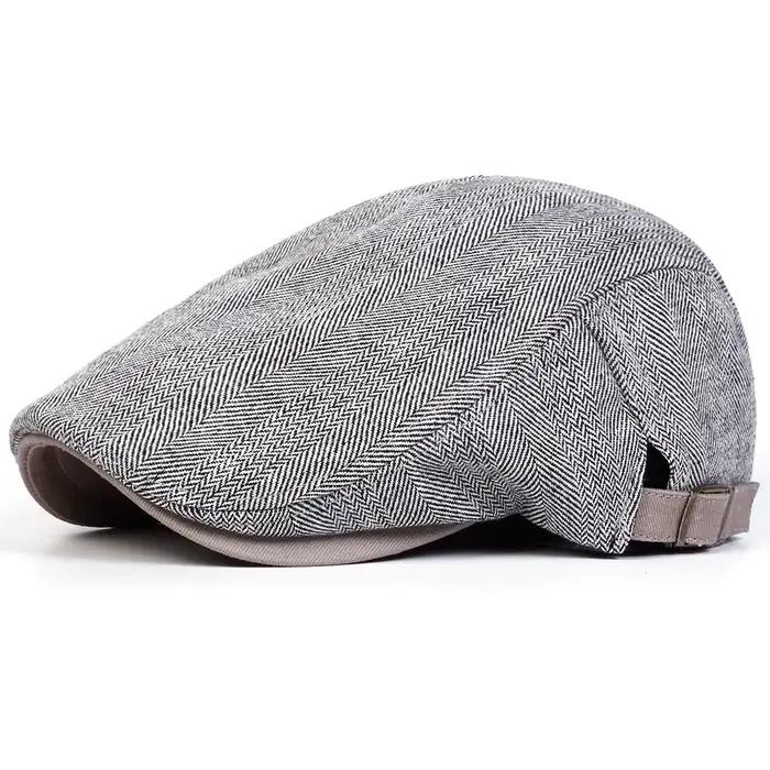 Casquettes de journal rétro à grille à chevrons pour hommes, chapeaux de peintre britannique, casque