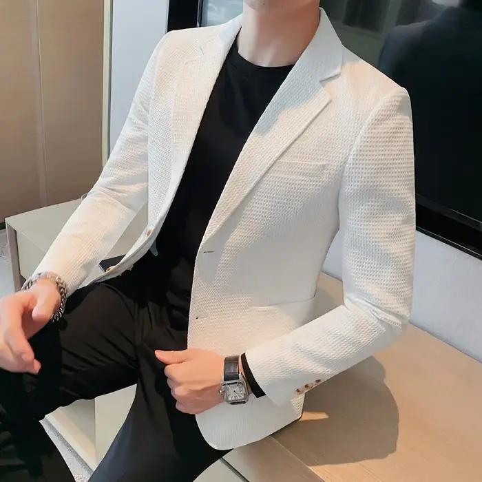 Veste à Deux lèvent pour Homme, Coupe Cintrée, Style Business Décontracté, Zone Me, Smoking de Bal F