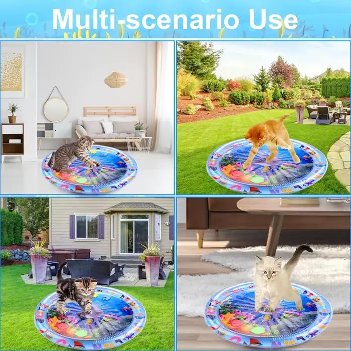 Tapis de jeu d'eau gonflable en PVC pour bébés, temps du ventre, jouets d'activité, développement moteur et sensoriel, coussin d'eau pour nourrissons, éducation précoce, cadeau pour nouveau-né