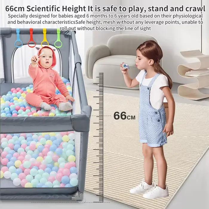 Parc pour bébé, barrière de sécurité pour enfant, clôture avec anneau de traction, boîte à balles, a