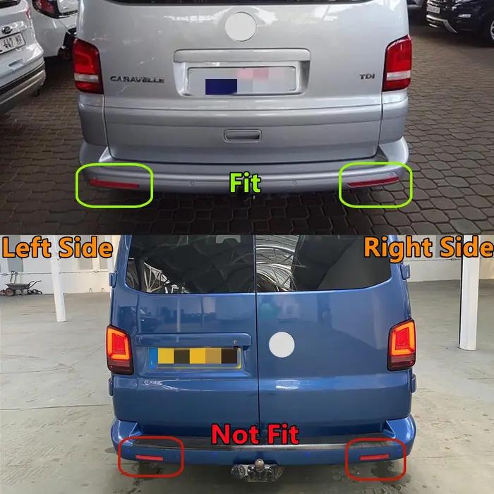 Réflecteur de pare-chocs arrière de style de voiture, VW T5, Transporter, Caravelle, Multivan 2012,