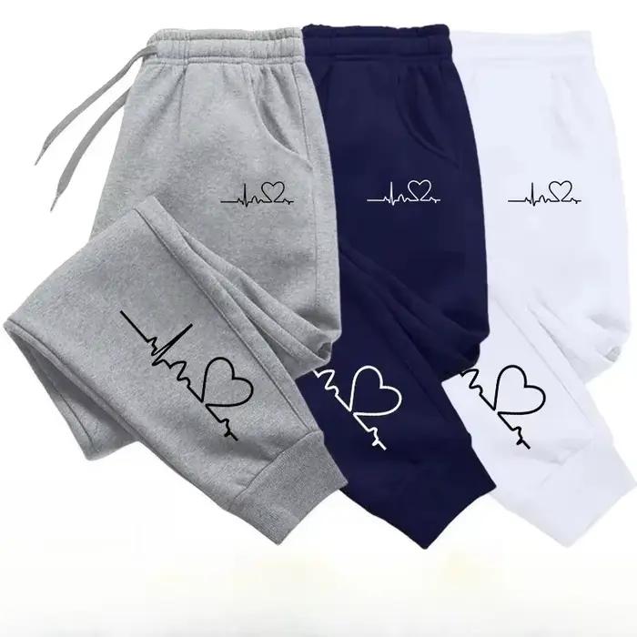 Pantalon de survêtement imprimé cœur pour femmes, pantalon de Fitness décontracté de haute qualité,