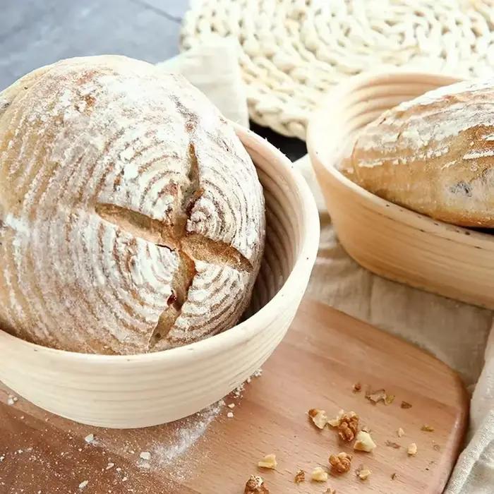 Panier à pain en rotin naturel, bol de cuisson en osier fait à la main, Fermentation de la pâte, pan