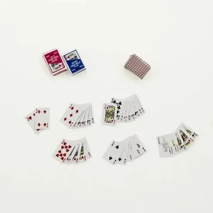 108 feuilles Mini mignon 1:12 maison de poupée Miniatures Poker décoration de la maison cartes jeu p