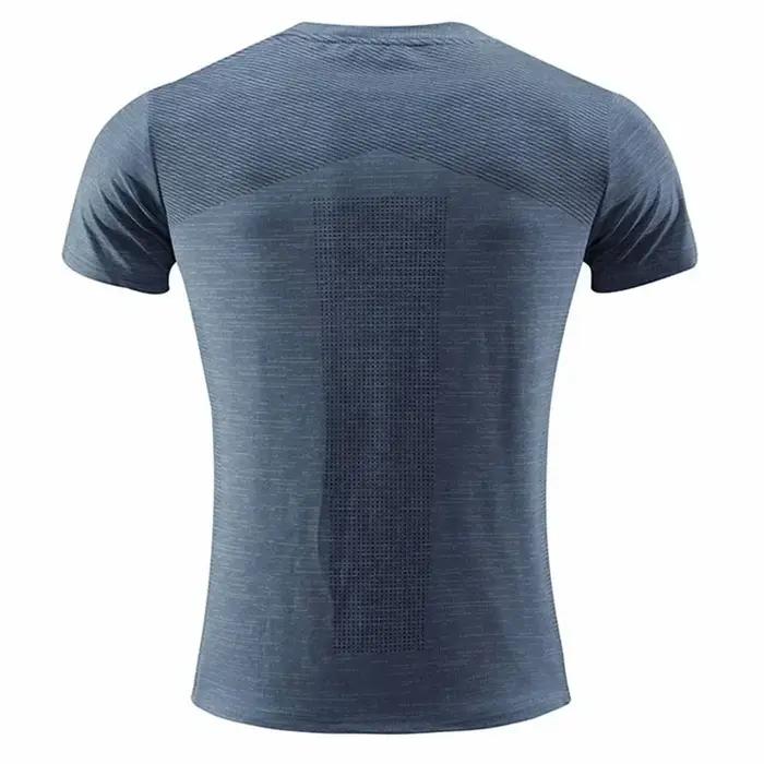 T-shirt Sport Multicolore Homme Manches Courtes - Maillot Gym Fitness Course Respirant Séchage Rapide