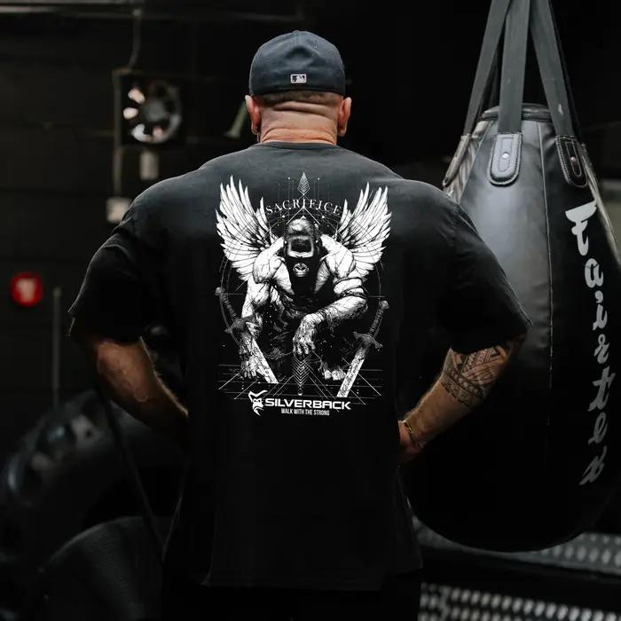 SILVERBACK Gym Fitness chemise hommes course sport ample surdimensionné T-shirt à manches courtes co