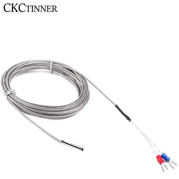 Thermocouple de Type K 4x30mm, 1/2/3/4/5M, Type de sonde, fil tressé blindé, capteur de température