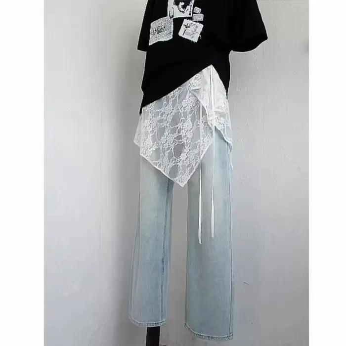 Jupe courte à lacets française pour rideau de pet, jupe superposée de printemps, jupe portefeuille p