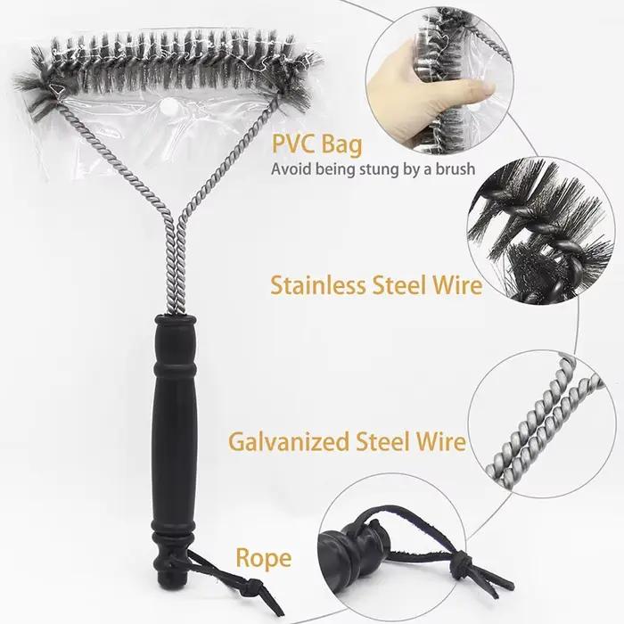 Brosse de nettoyage pour Barbecue, outil de nettoyage, accessoires de gril, poils en acier inoxydabl
