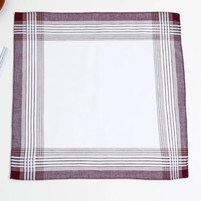 Mouchoirs en pur coton teint en fil pour hommes, mouchoirs à carreaux classiques, souvenirs du marié
