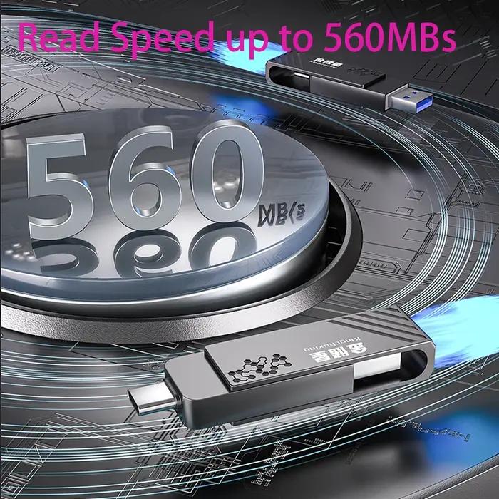 Kingchuxing clé USB type-c à semi-conducteurs haute vitesse 128GB 256GB 512GB disque dur Mobile doub
