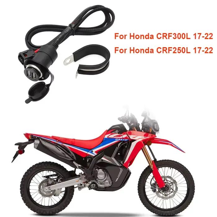 Chargeur double USB QC 2x2.1A 2 pour Honda CRF300L CRF250L 17-22 Rally100mAh, prise d'alimentation c